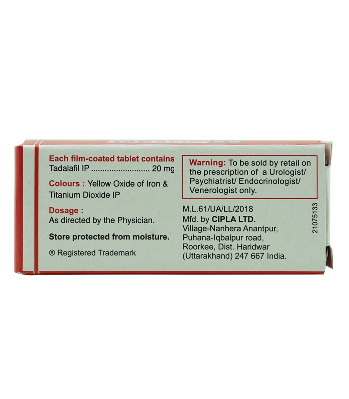 TADACIP 20 犀利士學名藥 | 治療男性勃起功能障礙 | 印度西普拉製造:圖片 2
